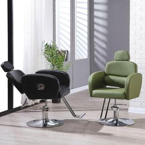 Fauteuil de Barbier Noir Hydraulique, Chaise de Coiffure Pivotante avec Appui-tête pour Salon de Coiffure - Product Image 2