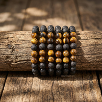 Bracelet ajustable en pierre de lave polie et œil de tigre, perles en pierres semi-précieuses, diffuseur d'aromathérapie Feng Shui, bijoux JILANI