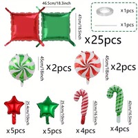 Décoration murale double face en feuille d'aluminium, motif carré rouge et vert, pour Noël, Nouvel An et fêtes.