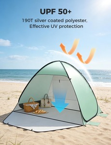 Carpa de Playa Plegable OEM con Protección Solar UPF 50+, Puerta con Cierre para 1-4 Personas, Carpa de Playa Portátil con Bolsa de Transporte - Product Image 4