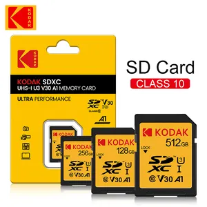 Kodak kartu SD 64GB 128GB 256GB 512GB, kartu memori flash SDXC-U3 ukuran penuh untuk kamera