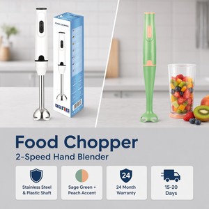 <span class=keywords><strong>Mixeur</strong></span> Plongeant 400W <span class=keywords><strong>avec</strong></span> Moteur en Cuivre Pur, 1 Vitesse, Lame Amovible en Acier Inoxydable pour Soupe et Smoothie – Idéal Cuisine - Product Image 1