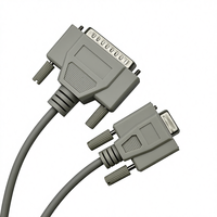 Kabel Printer Serial Moulded DB9 Female DB25 Male dengan Selubung PVC, Tembaga Bebas Oksigen untuk Printer Industri dan Mesin POS