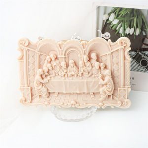 Stampo in Silicone per Cornice con Figure in Rilievo Stile Vintage Europeo, Fai-da-Te, Ultima Cena, Candela Aromaterapica, Ornamento in Gesso - Product Image 3