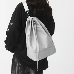 Custom Bucket Bag School <b>Backpack</b> Drawstring Closure Zippers <b>Nylon</b> Sling <b>Backpack</b> Travel Bags for Teens - Product Image 2
