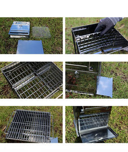 Estufa de Leña Plegable, Parrilla Cuadrada de Carbón, para Acampar al Aire Libre, Picnic, Barbacoa, Estufa de Cocina de Acero Inoxidable - Product Image 4
