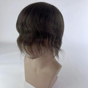 Rambut Palsu Berkualitas Tinggi dengan Lace dan Kulit, Prostesis Rambut Asli untuk Pria - Product Image 2