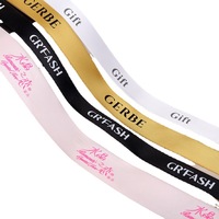 Ruban en satin de polyester avec logo imprimé personnalisé pour l'emballage de cadeaux de mariage et la décoration de gâteaux Chine