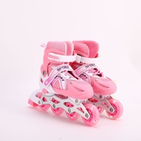 Patins à roulettes personnalisables pour l'extérieur, à une rangée, avec roulements ABEC-7, coque en PU, roues clignotantes en PVC, ajustables pour enfants de 3 à 12 ans