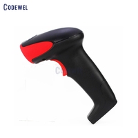 Lecteur de codes-barres portable sans fil 2,4 G à laser 1D longue portée avec 2 interfaces, en stock