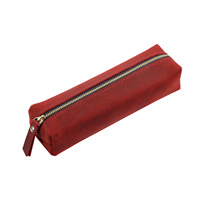 Pochette à stylos rectangulaire en cuir pleine fleur Crazy Horse faite à la main, grande capacité, étui de rangement pour étudiants
