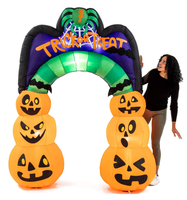 Trick Or Treat Halloween Arche Gonflable Citrouille Arche Intégrée LED Porte Gonflable Décoration