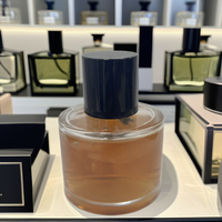 Botol Parfum kaca dasar berat mewah 50ml-100ml kapasitas kosong silinder tutup kayu Parfum botol semprot kemasan wangi
