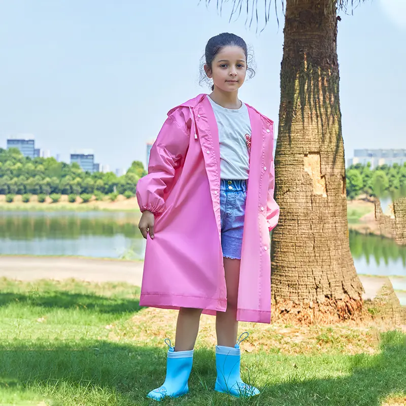 Toptan baskılı anahtar kelime moda şeffaf panço ceket EVA yağmurluk çocuklar kızlar için yağmurluk dişli su geçirmez kadın unisex