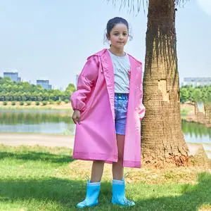 Wholesale Printed Keyword Fashion Transparent Poncho Jacket EVA Raincoat Rain Coat Gear Waterproof For Kids Girls Woman Unisex