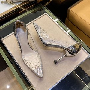 Quality Hollow Mesh Salto Alto 1 Pair Luxury Studded <b>Slippers</b> Thin Stiletto Heels for Ladies and Women - Product Image 3