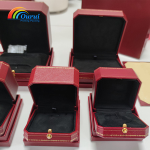 Jewelry <b>Storage</b> <b>Box</b> - Premium Red Leather <b>Box</b> for Rings, Earrings & <b>Small</b> Treasures - Product Image 4