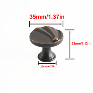 Poignées de tiroir et boutons décoratifs en alliage de zinc sculpté de style vintage pour armoires de cuisine et placards - Product Image 3