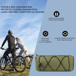 Sac de guidon de vélo de grande capacité 2,5 L, imperméable, durable, en nylon jacquard 420, style sport, VTT, noir - Product Image 5