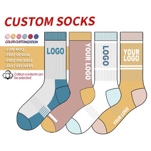 कस्टम बना कढ़ाई डिजाइन आपके अपने स्वयं के पैटर्न कपास चालक दल के पुरुषों कस्टम मोजे के साथ कस्टम मोजे - Product Image 1