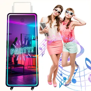 Latest dslr 70'' Magic Mirror Photo Booth Picture Frame Props Shell Software Wedding Mirror Photo Booth For Sale with camera