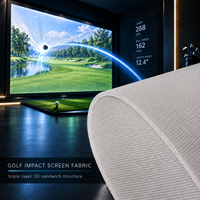 Écran de simulation de golf personnalisé de 3,2 m de large, ignifuge, silencieux, haute définition 4K, gris, pour simulateur de golf, matériau brut