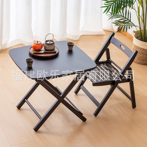 Folding small <b>table</b>, simple square <b>table</b>, outdoor camping portable coffee <b>table</b>, solid <b>wood</b> balcony leisure trendy picnic <b>table</b> - Product Image 2