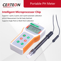 Medidor de pH portátil digital con batería y compensación térmica para aguas residuales