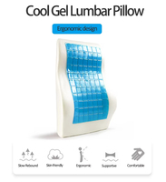 Coussin de soutien lombaire en mousse à mémoire de forme rafraîchissant, coussin ergonomique pour le dos, coussin lombaire antidérapant pour chaise de bureau