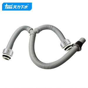Siphon de lavabo de cuisine moderne à double bac, <span class=keywords><strong>flexible</strong></span>, avec fonction d'étanchéité à l'eau et anti-odeur, diamètre 40 mm - Product Image 5