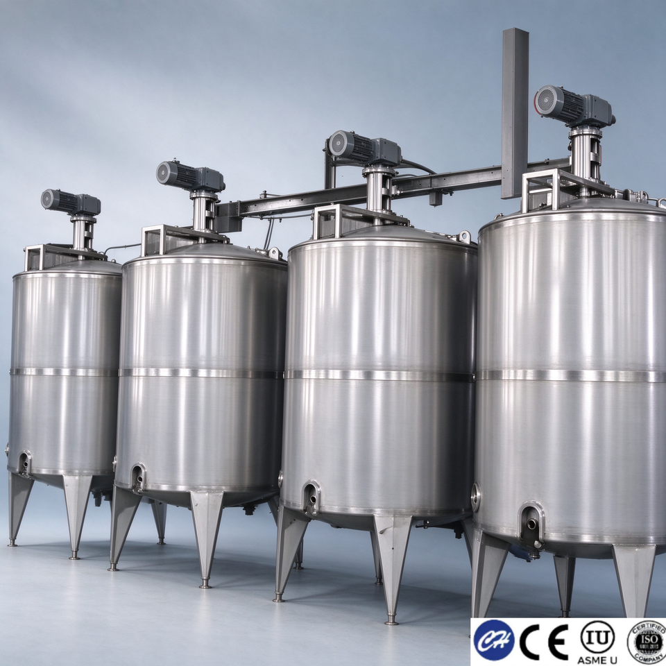 Cooking Mixer Machine Factory SUS 304 Stainless Steel Agitator Mixing Tank Juice Processing Liquid ...
