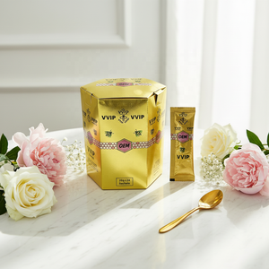 Cajas de Miel Real Vip de Nueva Generación en Oferta - Cajas de Miel 100% Natural con Estampado Dorado en Forma Hexagonal - Versión Personalizable - Product Image 6