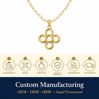 Perhiasan Lapis Emas 18K Siap Kirim Grosir, Kalung Liontin Bunga Lapis Emas 18K Tahan Air untuk Wanita