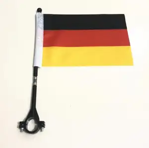 Stok Murah Penggemar Sepak Bola Kustom Bendera Sepeda Jerman dengan Tiang