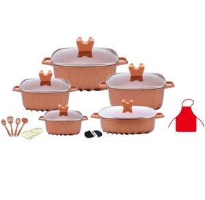 Huo Chu Die Cast <span class=keywords><strong>Non</strong></span> <span class=keywords><strong>Stick</strong></span> Nhôm Cookware Set Soup & Kho Chậu Nông Nồi Vuông Casseroles Jogo De Panelas - Product Image 6