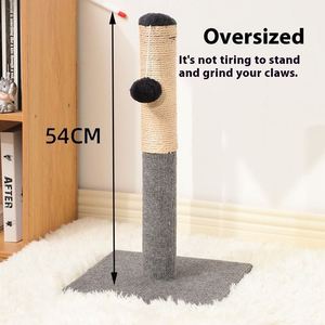 Poste rascador moderno y alto para gatos con bola colgante, Premium Basics, árbol rascador de sisal para gatitos, estructura de escalada para gatos de interior - Product Image 5