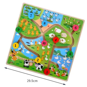 2023 nuovo alfabeto in legno fattoria animale labirinto giocattolo Puzzle interazione genitore bambino giocattoli di educazione matematica inglese gioco di educazione precoce