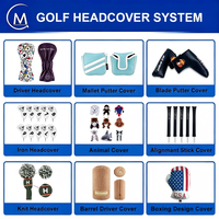 Housse de club de golf portable en cuir PU avec motif brodé, housse de tête de driver, housse de bois, accessoires de golf en gros