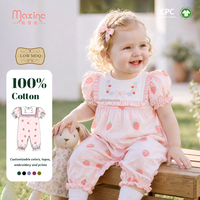Robe rose fraise à manches longues et volants pour petites filles, idéale pour les fêtes d'anniversaire (vente en gros)
