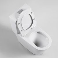 WC monobloc moderne en céramique, design anti-gel, blanc, 4,5 L, chasse d'eau silencieuse à effet tornade