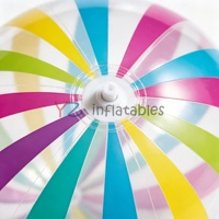 Ballon de plage gonflable en PVC transparent à rayures, 11 pouces, avec logo personnalisé, pour jeux aquatiques, piscine et fêtes sur la plage