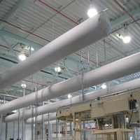 Système de conduits d'air flexibles en tissu de style industriel pour atelier de production, capacité de débit d'air élevée, faible coût d'entretien