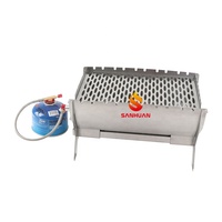 Barbecue pliable minimaliste en acier inoxydable, anti-rouille, portable, montage sans outil, pour balcon et camping, faibles émissions
