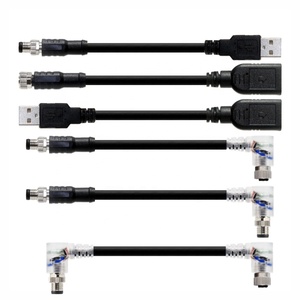IP67 a prueba de agua RS485 macho hembra M12 a código A 5 pines 8 pines a <span class=keywords><strong>USB</strong></span> a conector Sensor <span class=keywords><strong>Cable</strong></span> - Product Image 3