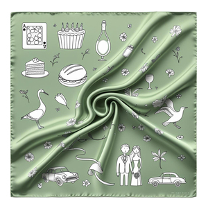 OEM Design Souvenir regalo sciarpa di seta quadrata <span class=keywords><strong>Bandana</strong></span> stampata in raso per accessori di moda - Product Image 2