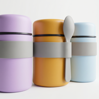 Prêt à expédier - Thermos alimentaire en acier inoxydable de 550 ml, isotherme, portable, anti-fuite, boîte à lunch thermique avec cuillère