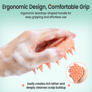 Brosse de massage du cuir chevelu en silicone pour un nettoyage en profondeur, exfoliation et lavage du cuir chevelu avec poignée ergonomique - Product Image 6