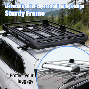 Portaequipajes de Techo Doble de Aleación de Aluminio Negro para SUV, Cesta Portaequipajes para Techo - Product Image 4