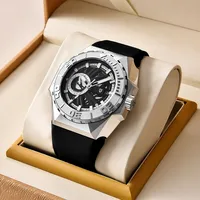 Montre Pagani Design YS007 pour homme, bracelet cuir et silicone, étanche, affichage de la date, mouvement automatique, montre-bracelet de marque haut de gamme, en promotion.