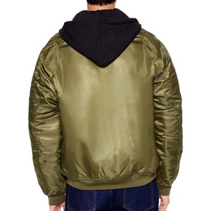 Chaqueta de Piloto para Hombre con Capucha con Cordón y Bolsillo con Cremallera, Apta para Moda Casual Diaria y Ropa Urbana - Product Image 2